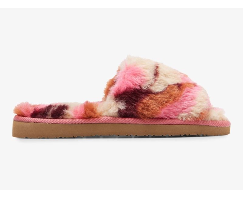 Keds Fuzzy Badslippers Slippers Slip Ons Dames Roze Camo | 5GxJKu1Q