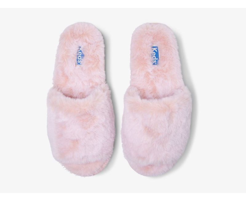 Keds Fuzzy Badslippers Slippers Slip Ons Dames Blush | puzdbhtt