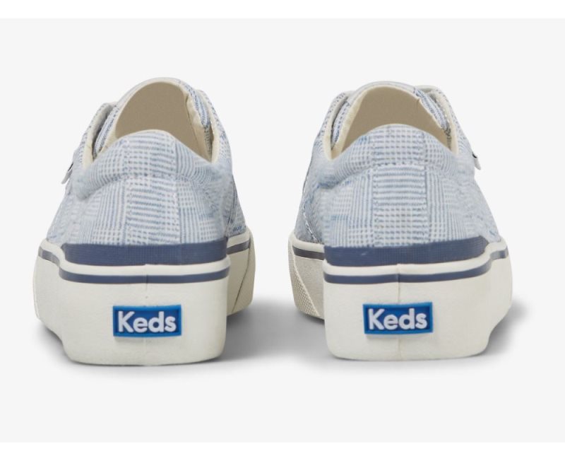 Keds Jump Kick Duo Canvas Crosshatch Sneakers Dames Blauw | gAonfzOU