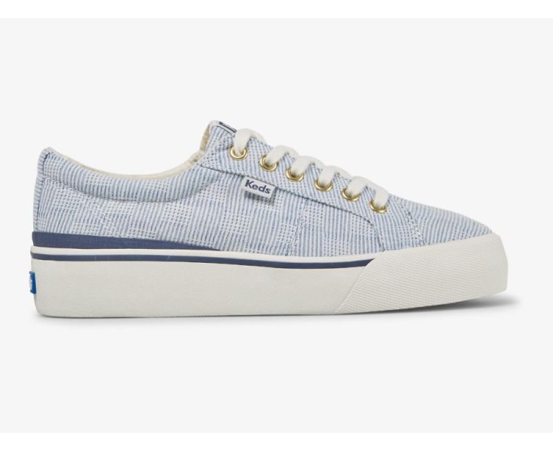 Keds Jump Kick Duo Canvas Crosshatch Sneakers Dames Blauw | gAonfzOU