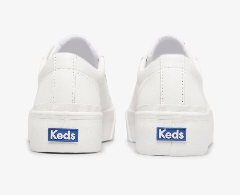 Keds Jump Kick Duo Leren Sneakers Dames Wit | KKaJxjE1