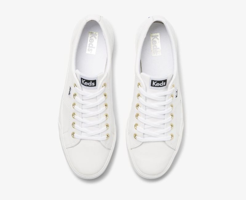 Keds Jump Kick Duo Leren Sneakers Dames Wit | KKaJxjE1