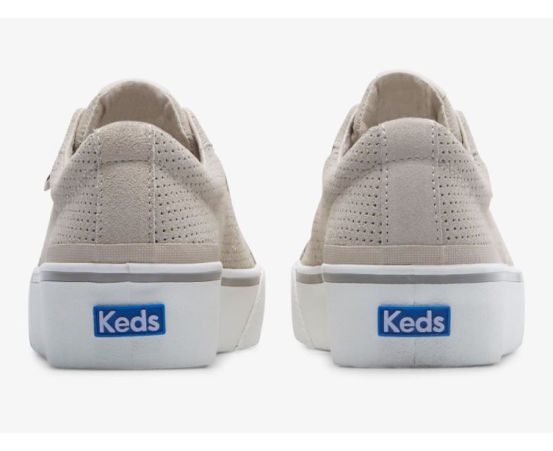 Keds Jump Kick Duo Perf Suede Veterschoenen Dames Grijs | bcyl8OcZ