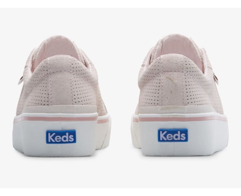 Keds Jump Kick Duo Perf Suede Veterschoenen Dames Lichtroze | oGUSjb8V