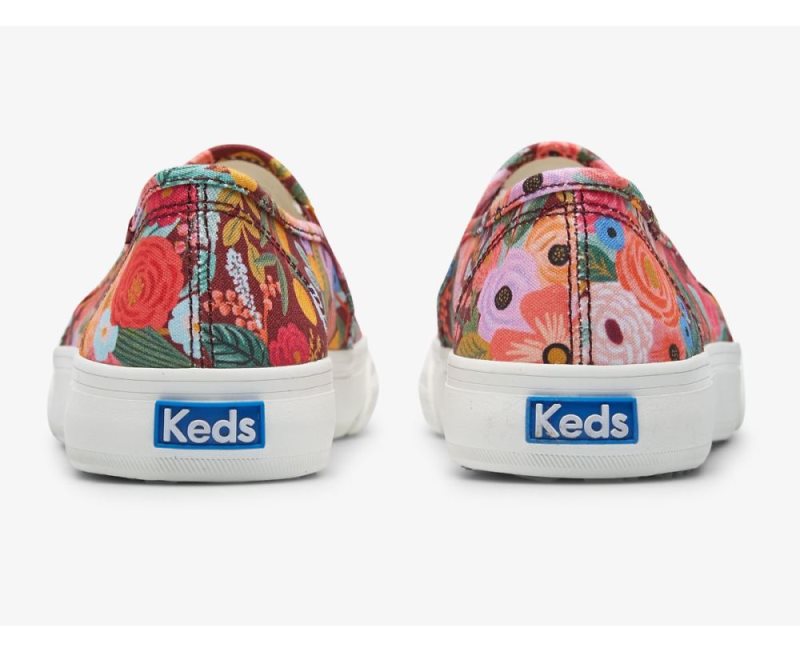 Keds Keds x Rifle Paper Co. Double Decker Garden Party Sneakers Dames Bordeaux | ImAtQ0wa