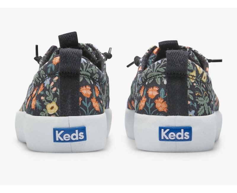 Keds Keds x Rifle Paper Co. Kickback Lottie Sneakers Dames Zwart | Jd3NZXXU