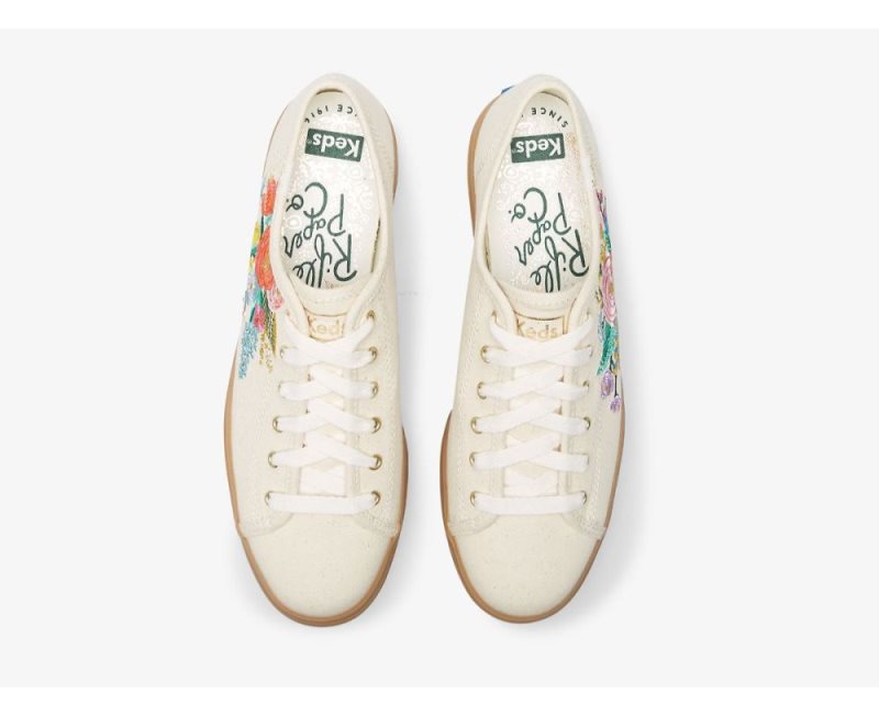 Keds Keds x Rifle Paper Co. Triple Kick Embossed Garden Party Sneakers Dames Linen | CYf1vaLQ