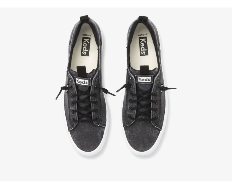 Keds Kickback Canvas Washable Sneakers Dames Zwart | EfkSo3nz