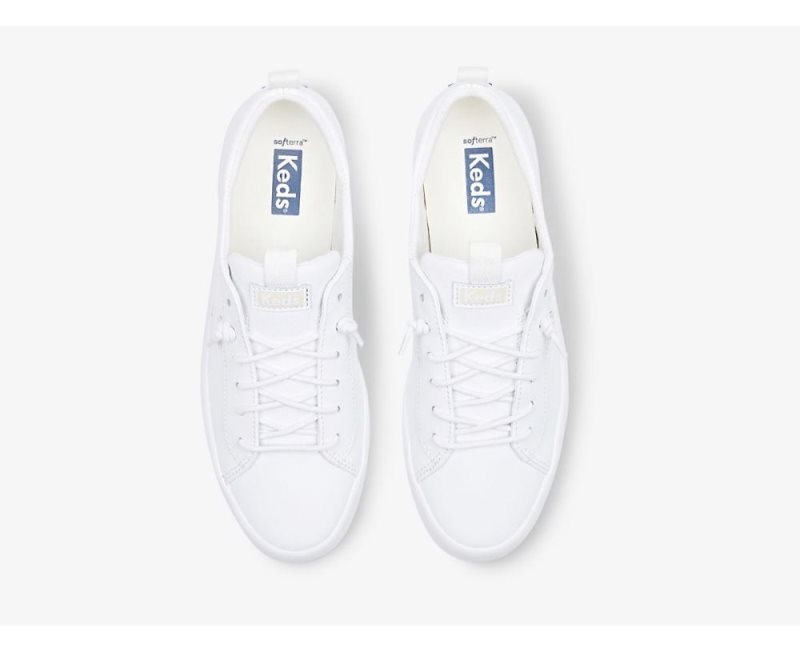 Keds Kickback Leren Sneakers Dames Wit | 0desc4Tn