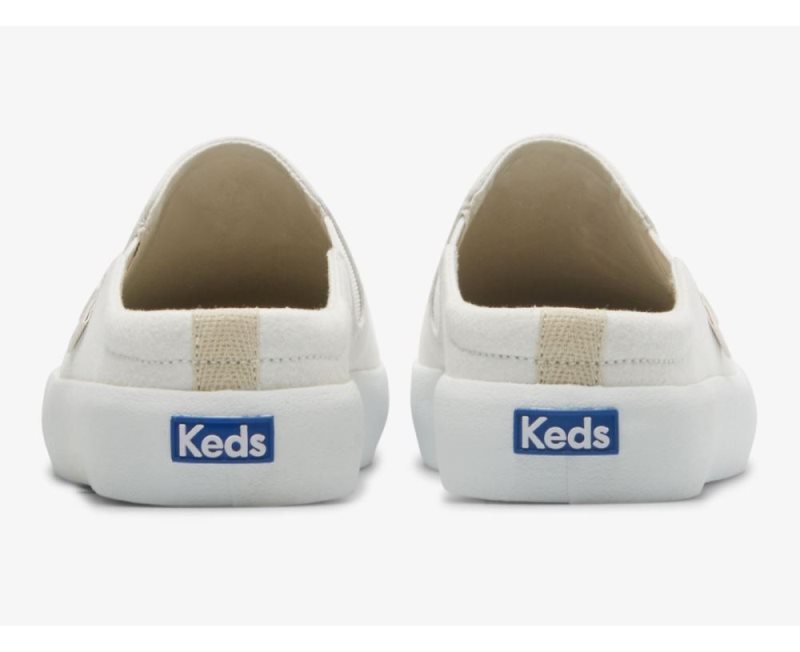 Keds Kickback Mule Crepe Mules Dames Wit | 9JcQhcoV