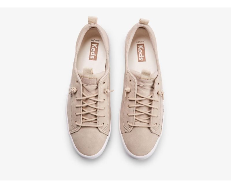 Keds Kickback Veganistische Leren Sneakers Dames Taupe | HCBGit7P