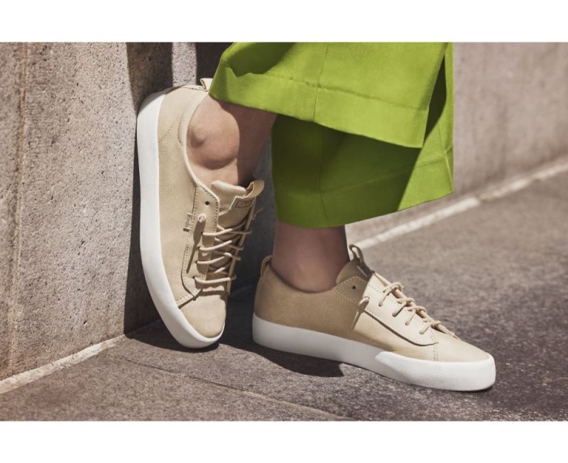 Keds Kickback Veganistische Leren Sneakers Dames Taupe | wPBDKi5P