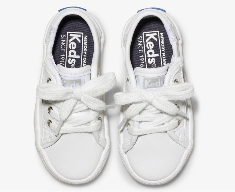 Keds Kickstart Jr. Leren Sneakers Kinderen Wit | RAA76EYx