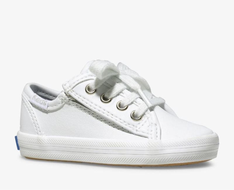 Keds Kickstart Jr. Leren Sneakers Kinderen Wit | RAA76EYx