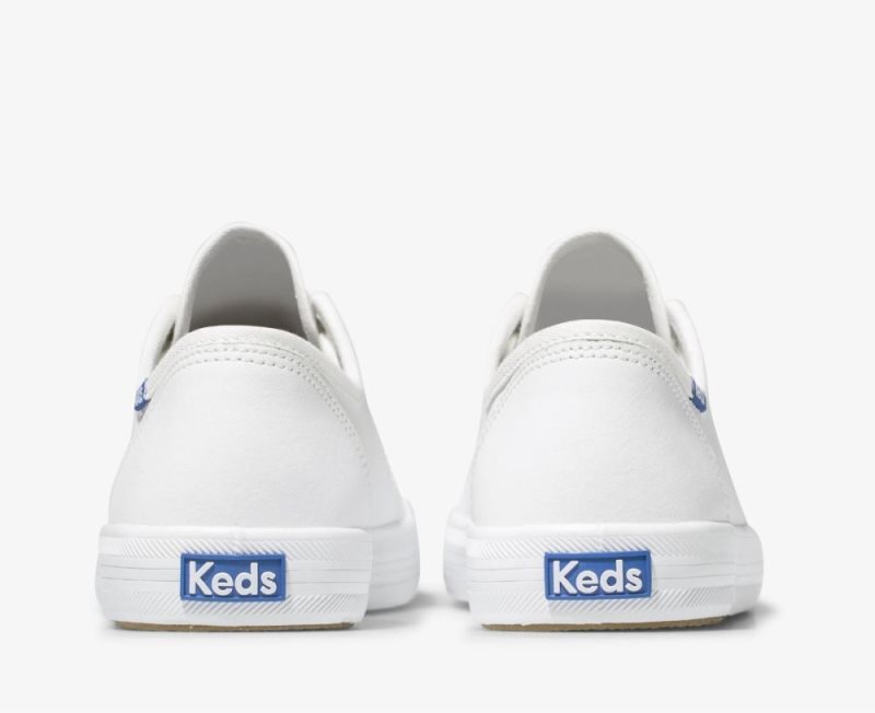 Keds Kickstart Leren Sneakers Dames Wit Blauw | OZsxlEqB