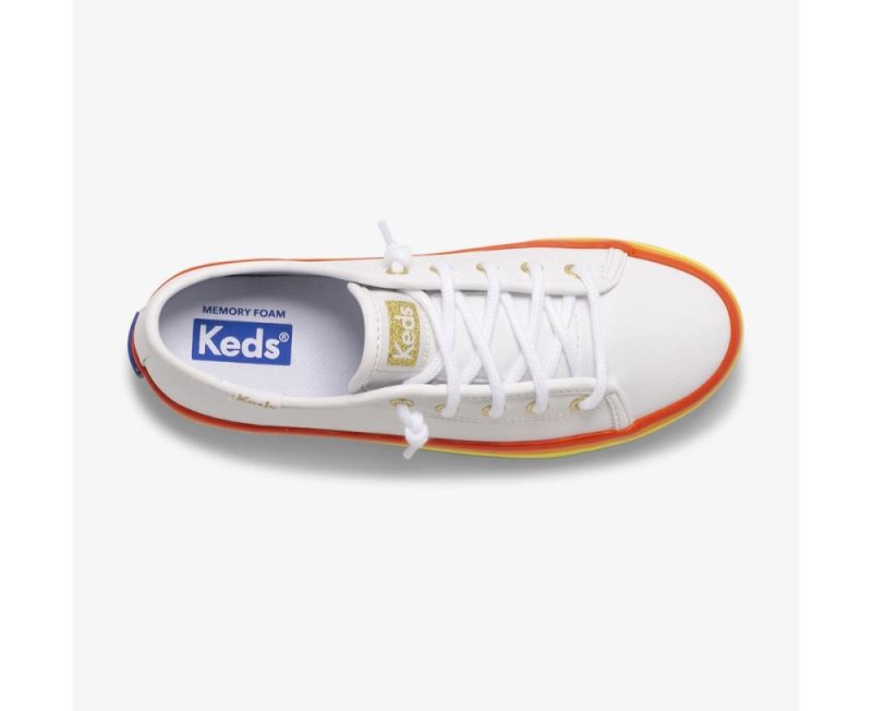 Keds Kickstart Leren Sneakers Kinderen Gekleurd Wit | qfpOBvlt