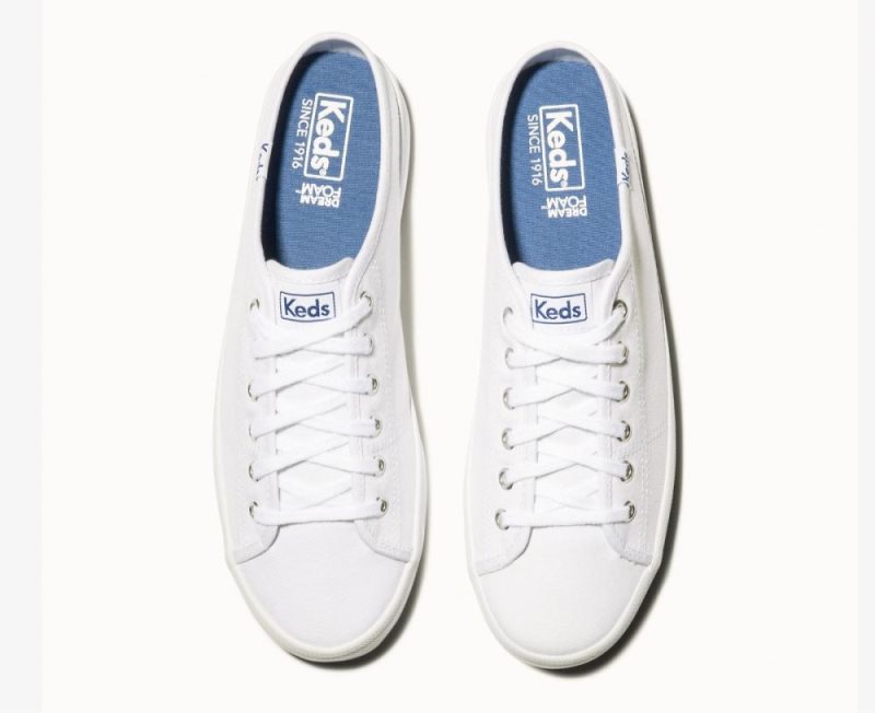 Keds Kickstart Mule Canvas Sneakers Dames Wit | E9a8WYO8