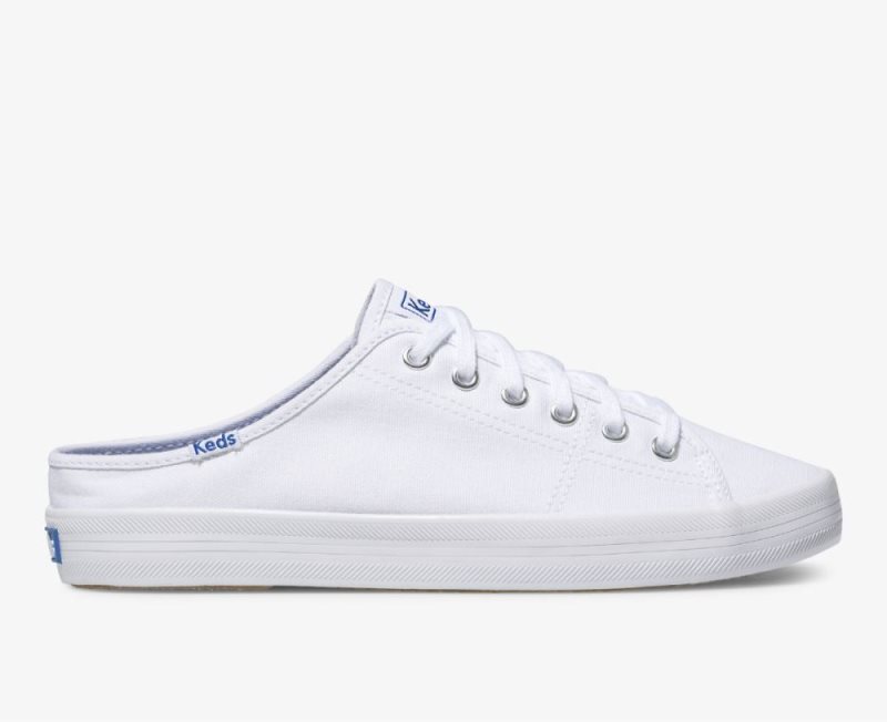 Keds Kickstart Mule Canvas Sneakers Dames Wit | E9a8WYO8