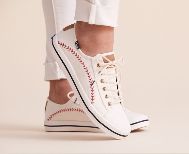 Keds Kickstart Pennant Sneakers Dames Wit | lEvsqYfJ