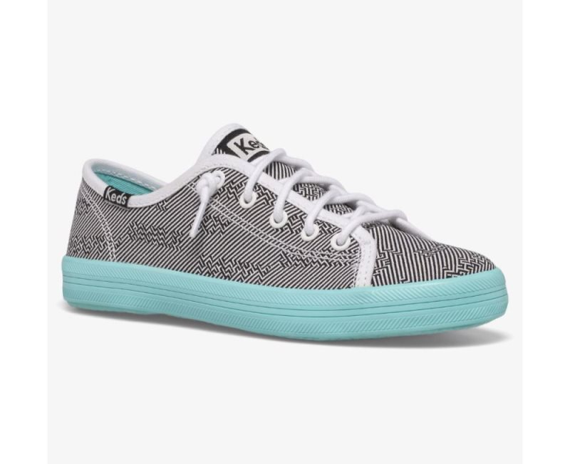 Keds Kickstart Seasonal Sneakers Kinderen Zwart Wit | pZ7YiWJ4