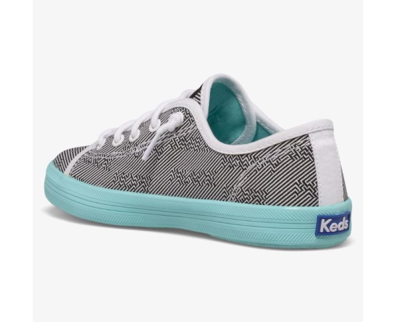 Keds Kickstart Seasonal Sneakers Kinderen Zwart Wit | pZ7YiWJ4