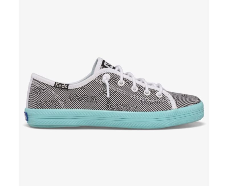 Keds Kickstart Seasonal Sneakers Kinderen Zwart Wit | pZ7YiWJ4