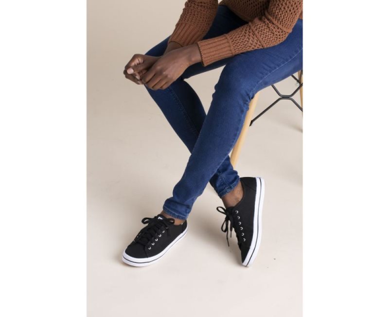 Keds Kickstart Sneakers Dames Zwart | VK6iHrIa