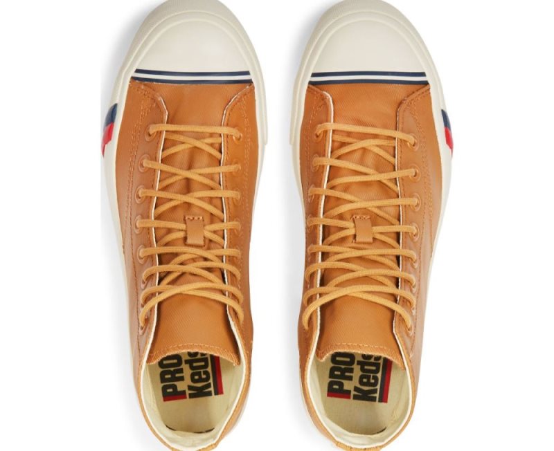 Keds Royal Hi Coated Canvas Sneakers Dames Bruin | dEPwIHt3