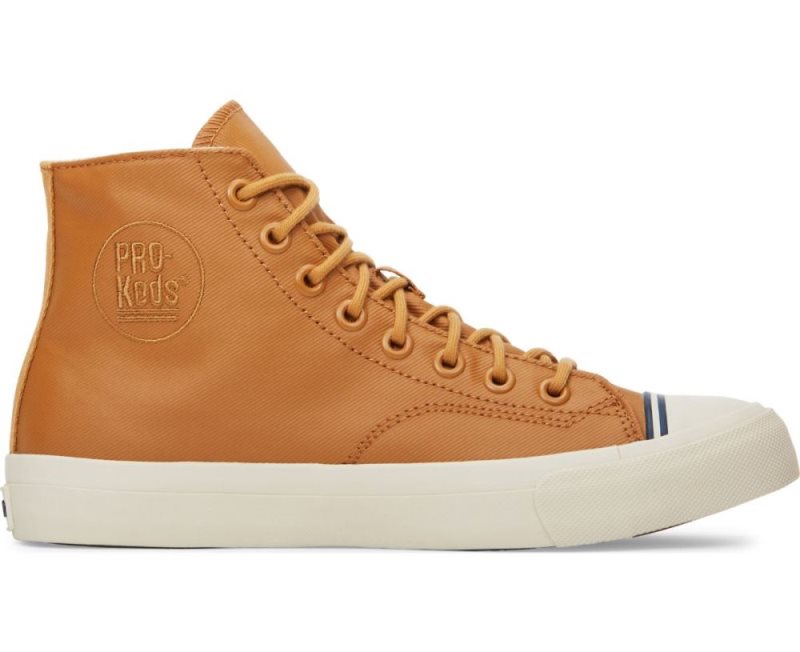 Keds Royal Hi Coated Canvas Sneakers Dames Bruin | dEPwIHt3