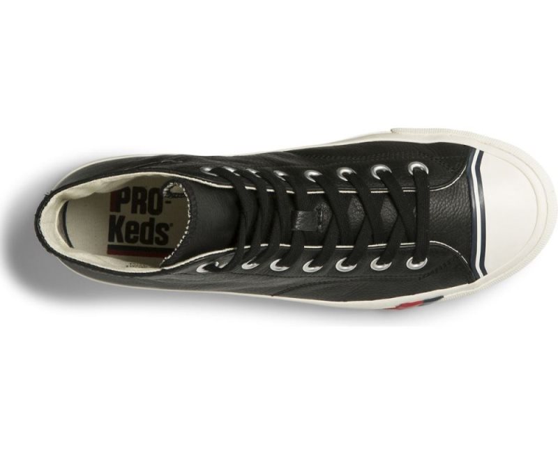 Keds Royal Hi Leren Sneakers Dames Zwart | AjbDebgs