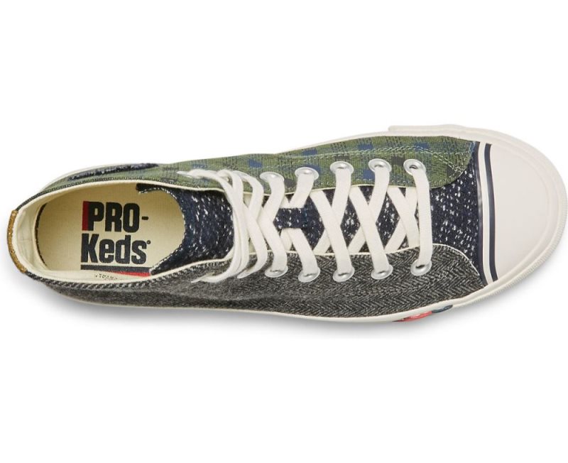 Keds Royal Hi Patchwork Sneakers Dames Bruin Blauw Gekleurd | wMITuTlq