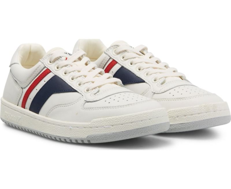 Keds Skyhawk Lo Leren Sneakers Dames Wit Blauw Rood | GshPYnQC