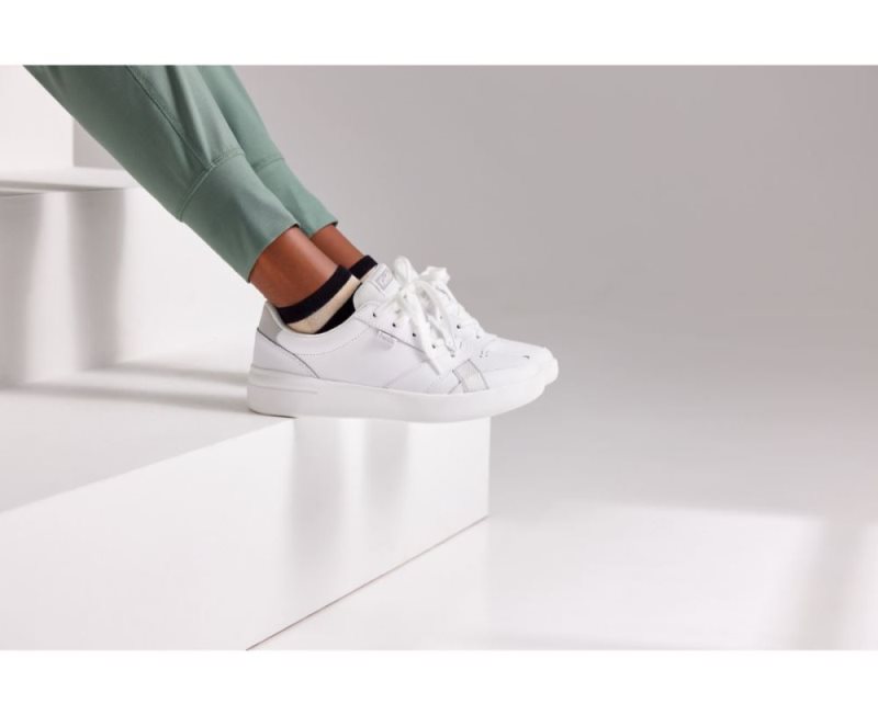 Keds The Court Leren Veterschoenen Dames Wit | Str47qsF