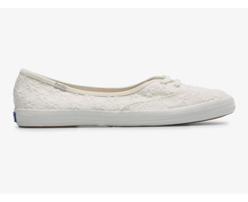 Keds The Mini Eyelet Slip Ons Dames Wit | Z4Wfsm5s