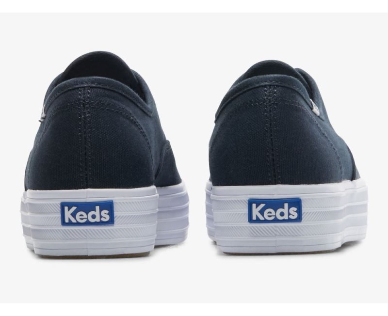 Keds The Platform Canvas Canvas Schoenen Dames Donkerblauw | nXU5IroB