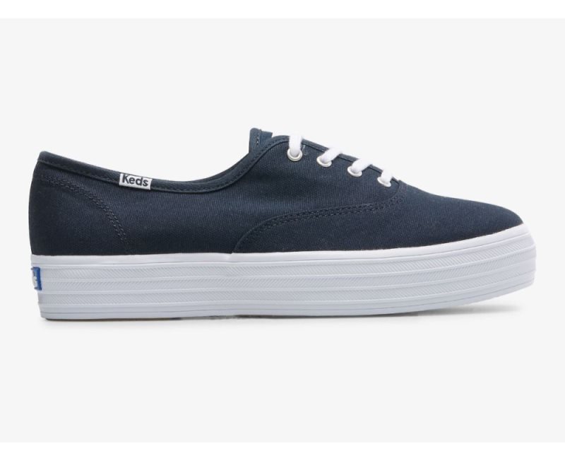 Keds The Platform Canvas Canvas Schoenen Dames Donkerblauw | nXU5IroB