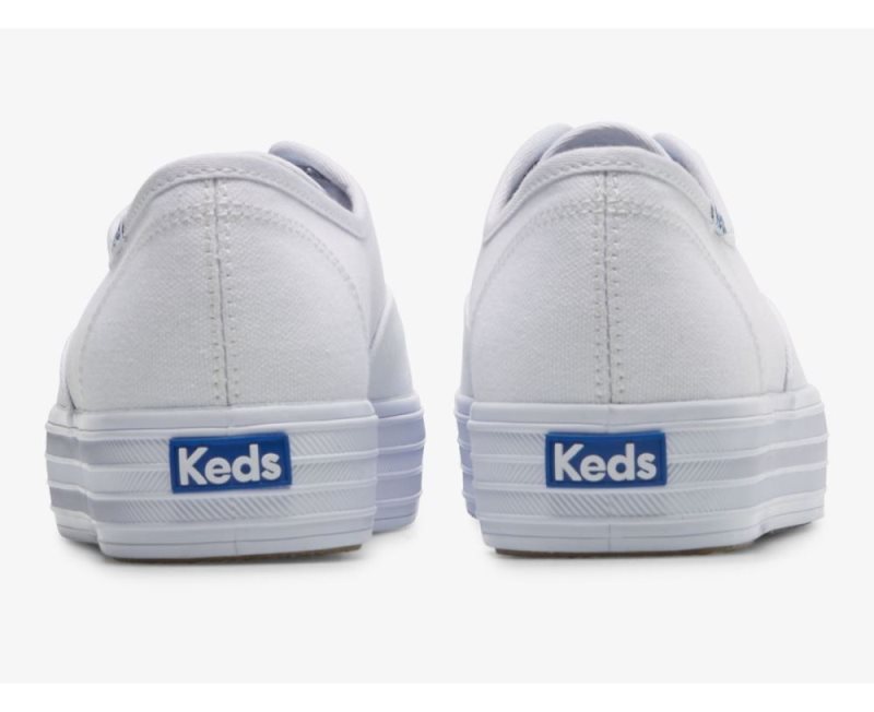 Keds The Platform Canvas Canvas Schoenen Dames Wit | rzYPs8sq