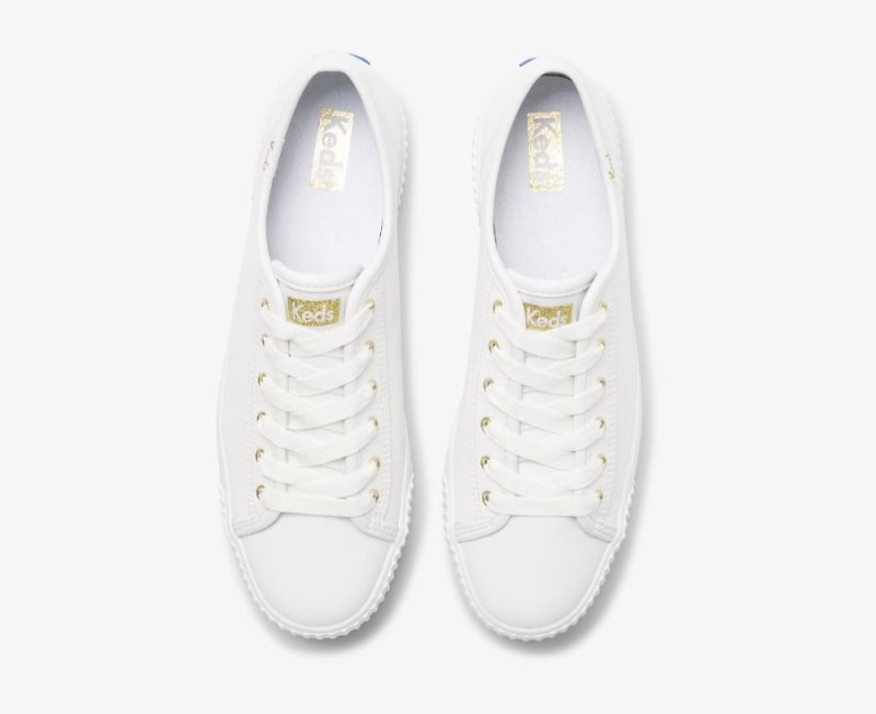 Keds Triple Kick AMP Leren Sneakers Dames Wit | OMxYJXlp