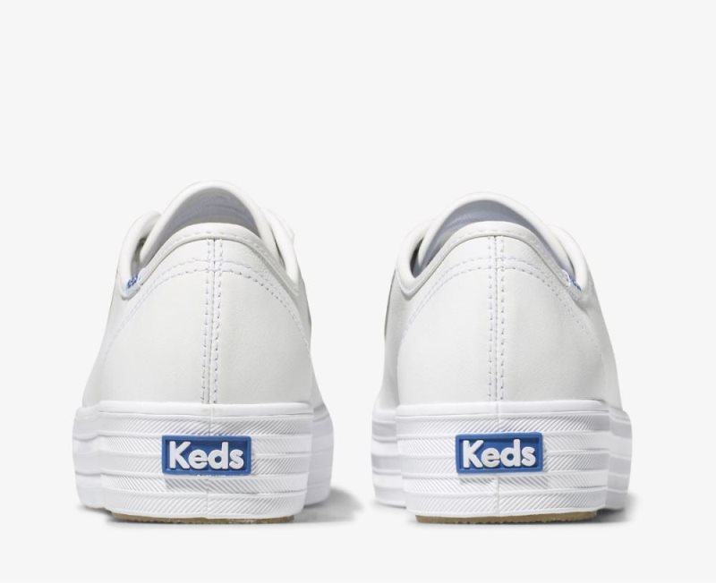 Keds Triple Kick Leren Sneakers Dames Wit | Bb6tuBQx