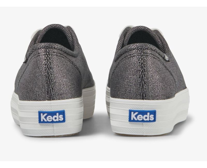 Keds Triple Kick Metallic Sneakers Dames Pewter | Q6nD1hk8