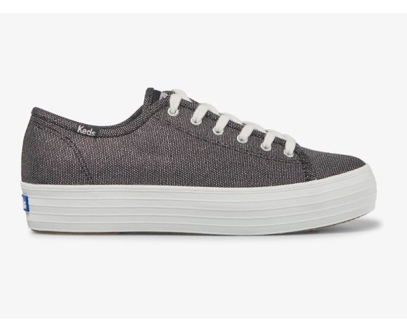 Keds Triple Kick Metallic Sneakers Dames Pewter | Q6nD1hk8