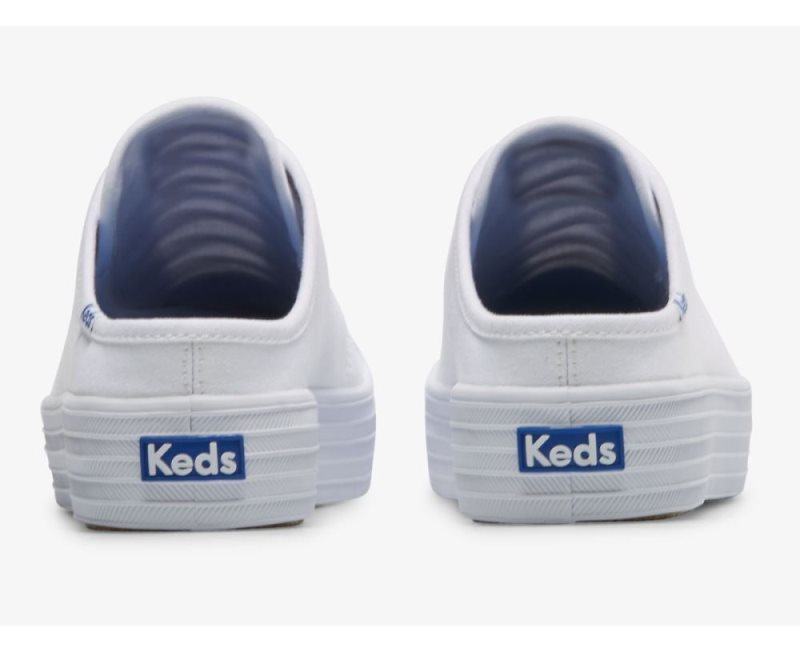 Keds Triple Kick Mule Canvas Canvas Schoenen Dames Wit | IgVDMd5u