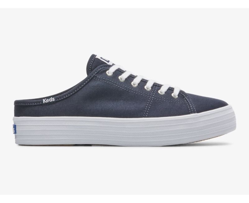 Keds Triple Kick Mule Canvas Canvas Schoenen Dames Donkerblauw | R8Kig5fj