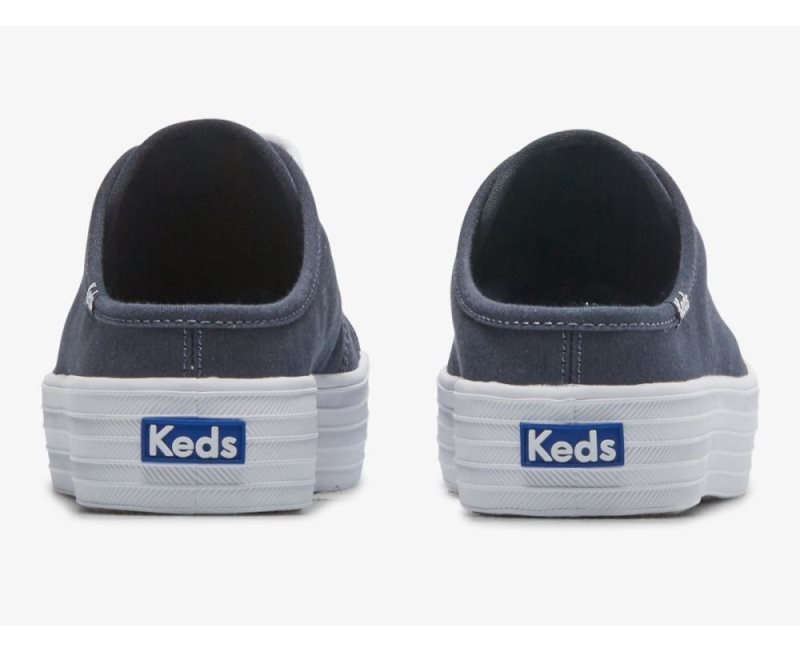 Keds Triple Kick Mule Canvas Canvas Schoenen Dames Donkerblauw | m5fU25Ai