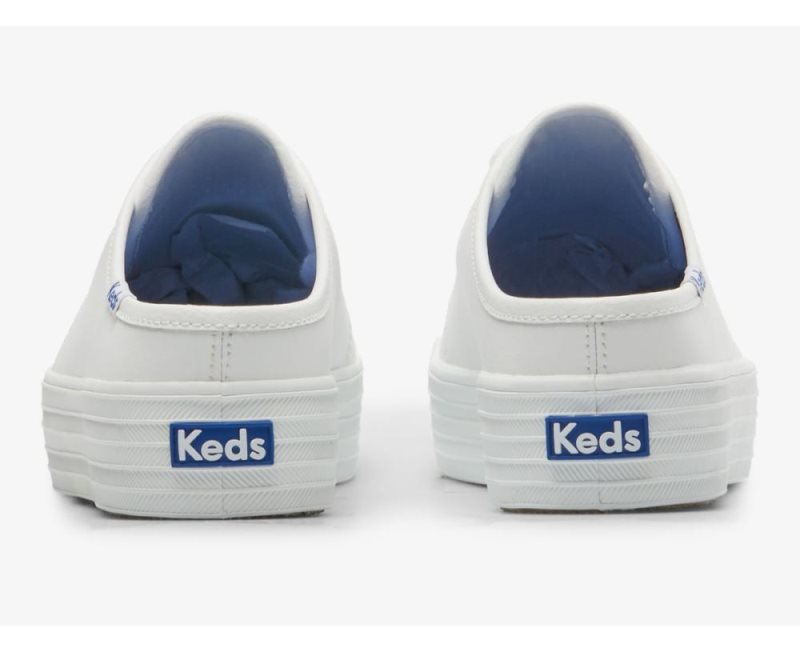 Keds Triple Kick Mule Leren Leren Schoenen Dames Wit | Gt8BfI0t