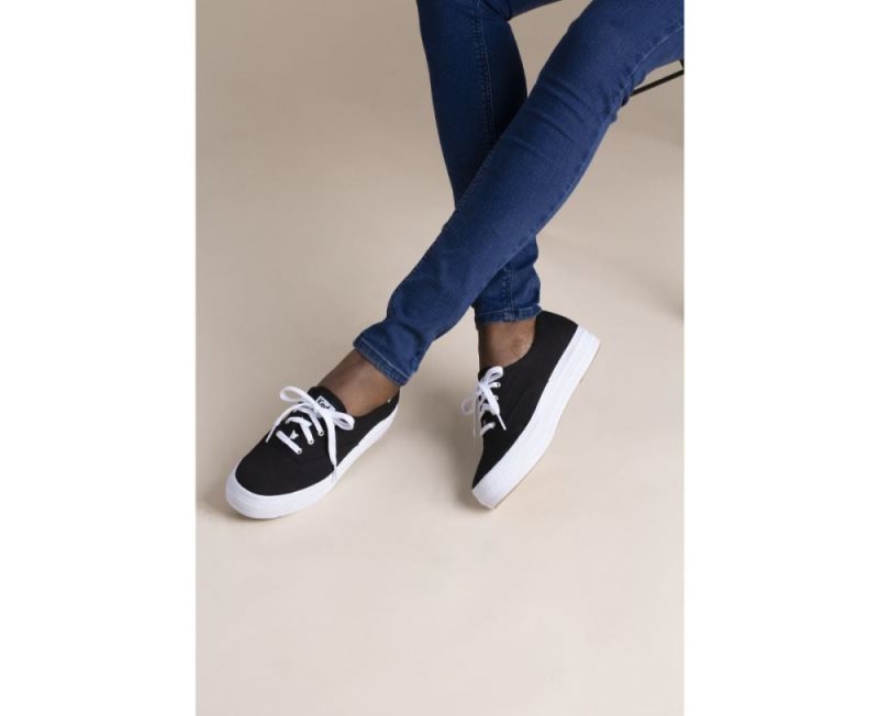 Keds Triple Sneakers Dames Zwart | KE20k3yj