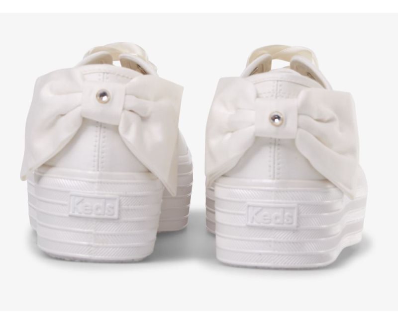 Keds Triple Up Bow Sneakers Dames Wit | REb5skN1