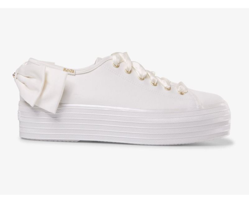 Keds Triple Up Bow Sneakers Dames Wit | REb5skN1