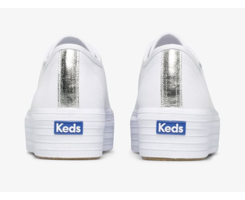 Keds Triple Up Canvas Sneakers Dames Wit | NpSchFjT