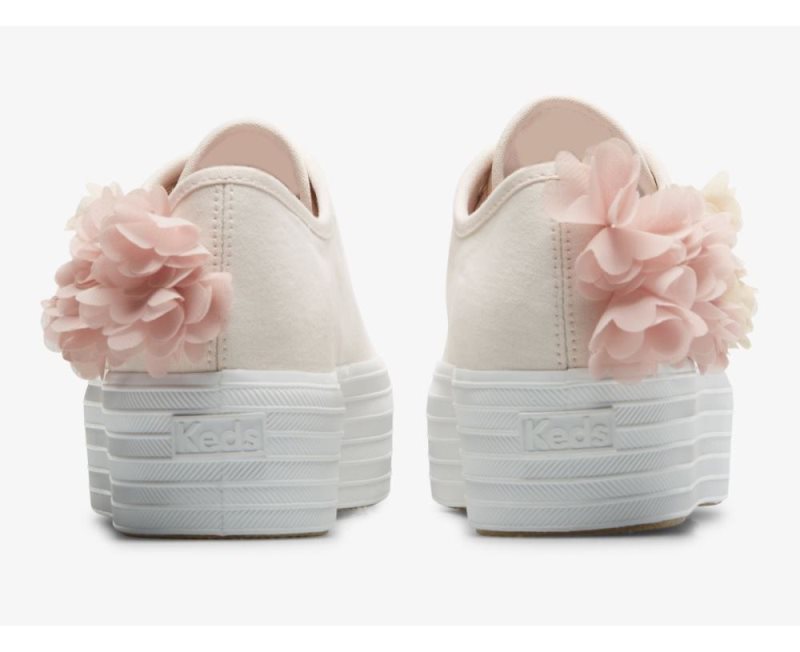 Keds Triple Up Floral Applique Celebrations Veterschoenen Dames Roze | MRZbxOAC